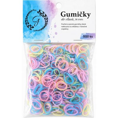 Pevné elastické gumičky do vlasů 500 ks – pastelové – Zboží Dáma
