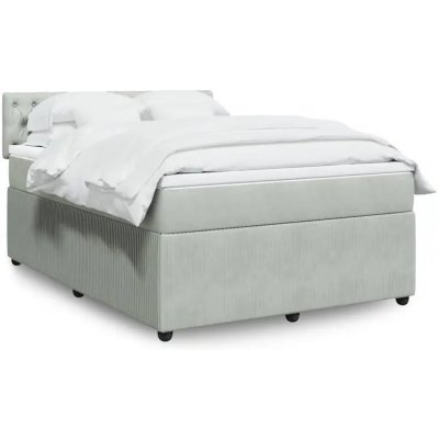 vidaXL 11461.3287740 Boxspring postel s matrací světle šedá samet
