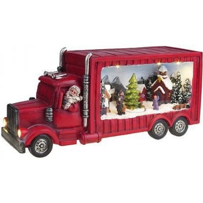 MagicHome Dekorace Vánoce Vánoční kamion 6 LED bílá polyresin 33x10x15cm – Zboží Mobilmania