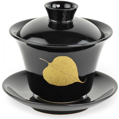 Porcelánový zhong/gaiwan Tilia černý zlatý list lípy 160 ml – Zboží Mobilmania