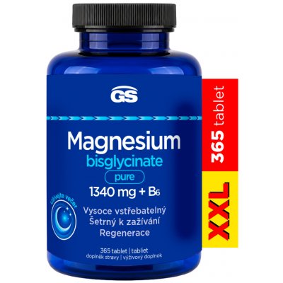 GS Magnesium bisglycinate pure 1000 mg + B6 365 tablet – Hledejceny.cz