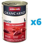 Animonda Gran Carno Junior hovězí & krůtí srdce 6 x 0,8 kg – Hledejceny.cz