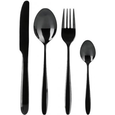Exellent Sada příborů nerez 24 ks ČERNÁ – Zboží Mobilmania