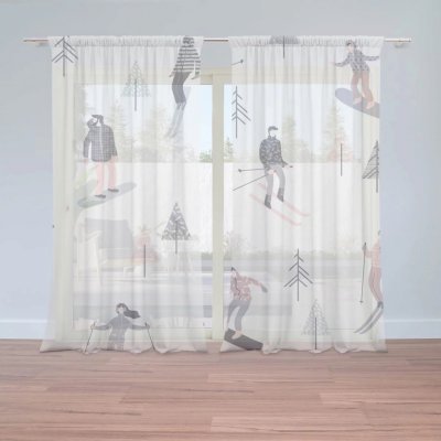 Záclony Lyžaři: 2 ks - 150x250 cm - Sablio – Hledejceny.cz