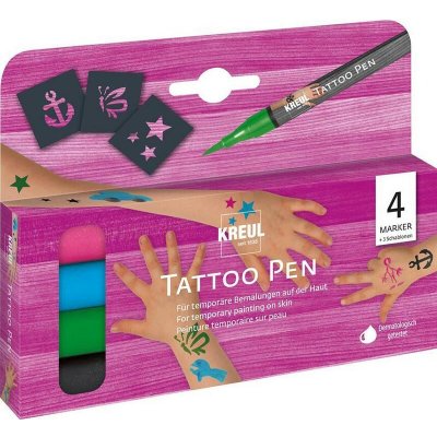 Kreul Sada Tetovací fix KREUL Tattoo Pen 4 ks KOTVA HVĚZDA MOTÝL – Sleviste.cz