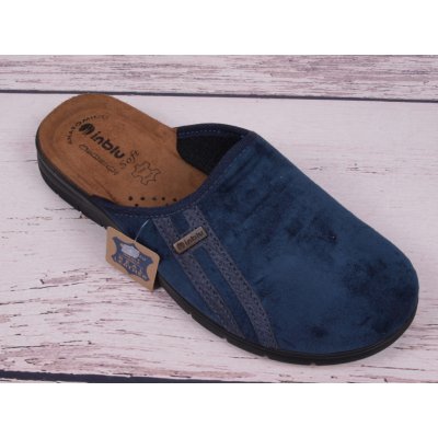 Inblu Pánské pantofle papuče bačkory BG4504 s koženou stélkou modré