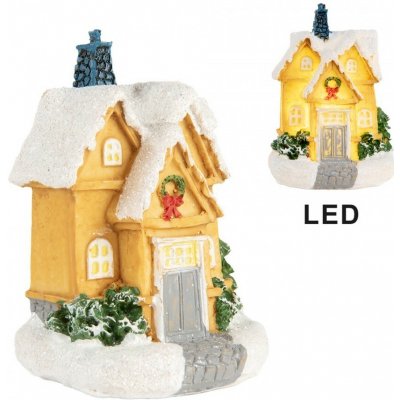 Dekorace malinký svítící žlutý domek Manon LED - 6*5*9 cm - Clayre & Eef – Hledejceny.cz