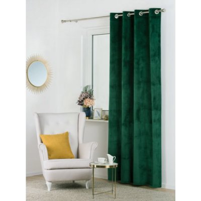 Dekorační závěs s kroužky VELVET 140x260 cm, zelená (cena za 1 kus) MyBestHome – Sleviste.cz
