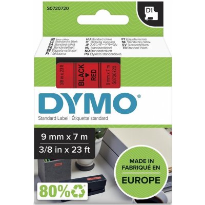 DYMO páska D1 9mm x 7m, černá na červené, 40917, S0720720 – Hledejceny.cz