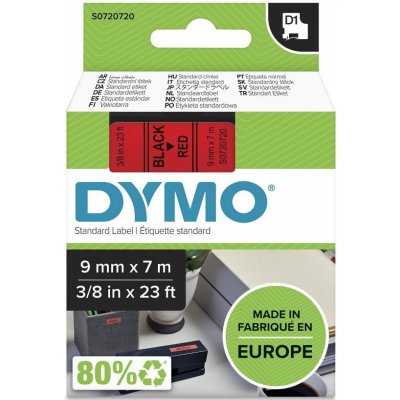 DYMO páska D1 9mm x 7m, černá na červené, 40917, S0720720 – Zboží Živě