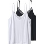esmara Dámský top se špagetovými ramínky 2 ks černá/bílá – Zboží Dáma