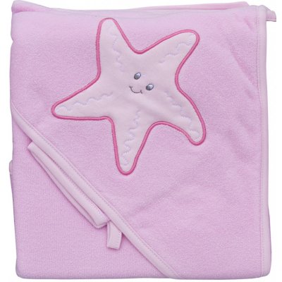 Scarlett Froté ručník hvězda s kapucí růžový – Zboží Mobilmania
