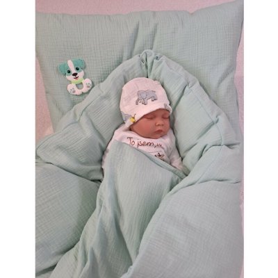 Pro útulný domov Péřová zavinovačka mušelínová Mentolová Sada 4v1 – Zboží Mobilmania