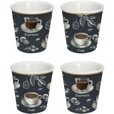 Easy Life Porcelánové pohárky na espresso Barista 4x100 ml – Zboží Dáma
