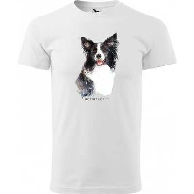 Módní pánské tričko pro milovníky psího plemene border kolie Bílá