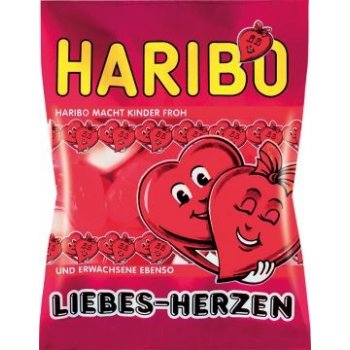 Haribo Liebesherzen želé cukrovinky s ovocnou příchutí s pěnovým cukrem 100 g