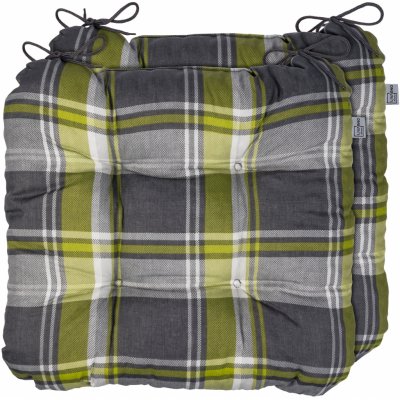 LIVARNO home Valencia káro/zelená/šedá 40 x 43 cm, 2 kusy – Zboží Mobilmania