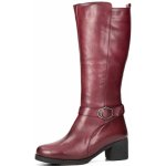 Robel dámské kožené kozačky na zip bordó – Zboží Mobilmania