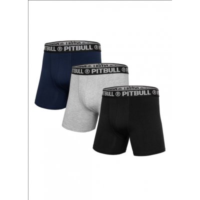 Pitbull West Coast boxerské trenýrky šedé černé modré – Zboží Mobilmania