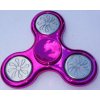 Fidget spinner Chromový čarotoč růžový se stříbrnými středy