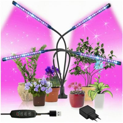 4x LED Lampa pro pěstování rostlin s časovačem – Sleviste.cz