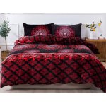 Xpose povlečení mikroplyš KENDAL červené černé 200x220 70x90 – Zboží Dáma