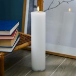 SIRIUS LED svíčka z pravého vosku Sille, bílá, Ø 5 × 20 cm, dobíjecí – Hledejceny.cz