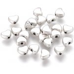 Kovový korálek - stříbrný - srdíčko - 5 x 6 x 3 mm - 1 ks – Zboží Dáma