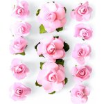 Galeria Papieru Samolepicí papírové květiny - růže, růžové, 13 ks – Zboží Dáma