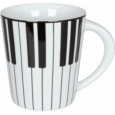 Könitz Piano Mug hrnek na kávu šálek na kávu šálek na čaj porcelán bílý černý 380 ml – Zboží Mobilmania