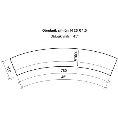 CSB Obrubník H OBLOUK R1 vnitřní šedý 1 ks – Zbozi.Blesk.cz