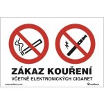 Informač štít Zákaz kouření včetně elektronických cigaret, bezpečnostní tabulka – Zbozi.Blesk.cz