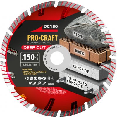 Procraft DC150 Deep Cut - diamantový řezný kotouč – Zboží Dáma