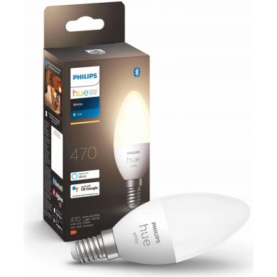 Philips Hue LED žárovka 1x5,5W E14 470lm 2700K White, Bluetooth, bílá – Hledejceny.cz