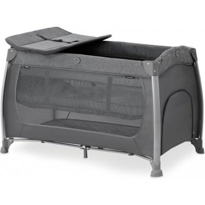 Hauck Cestovní postýlka s pultem Play n Relax Center melange charcoal – Sleviste.cz