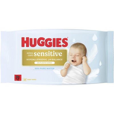Huggies Extra Care Sensitive Single vlhčené ubrousky 48 ks – Sleviste.cz