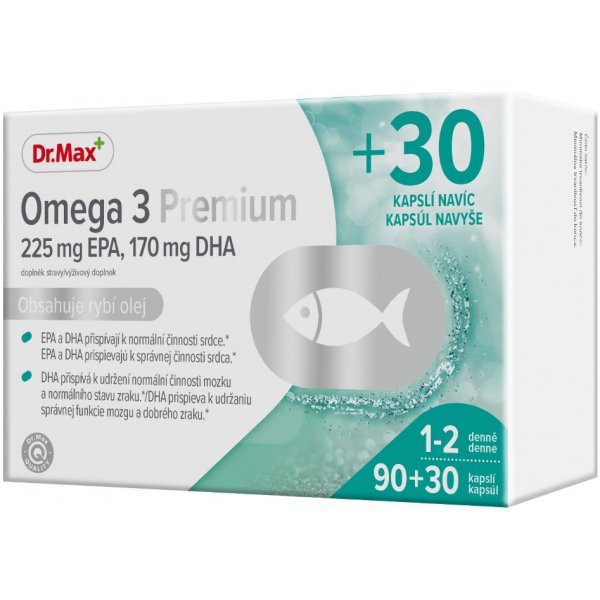 Dr.Max Omega 3 Premium dárkové balení 90+30 kapslí od 349 Kč - Heureka.cz