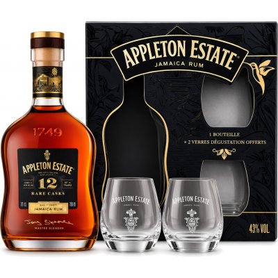 Appleton Estate 12y Rare Casks 43% 0,7 l (dárkové balení 2 sklenice) – Hledejceny.cz