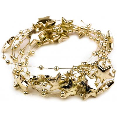 Perličky a hvězdičky na silonu metráž Zlaté – Zboží Dáma