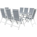 LIVARNO home Sada hliníkového zahradního nábytku s rozkládacím stolem Houston, 9dílná, bílá/šedá – Zboží Dáma
