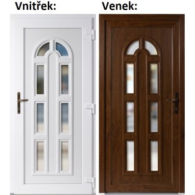 Soft Vchodové dveře Linda Zlatý dub/bílá 100x210 cm pravé – Hledejceny.cz