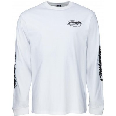 Santa Cruz Oval Flame Dot L/S T-Shirt White