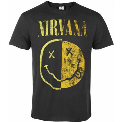 Tričko metal AMPLIFIED Nirvana SPLICED SMILEY černá