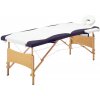 Masážní stůl a židle vidaXL Skládací masážní stůl 2 zóny dřevěný bílý a fialový