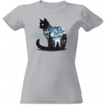 Tričko s potiskem Kocour Vincent dámské Šedá melír – Zboží Dáma