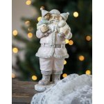 Růžová vánoční dekorace socha Santa s dětmi - 10*8*21 cm - Clayre & Eef – Hledejceny.cz