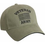 Čepice Rothco Vintage Veteran Army s US vlajkou zelená