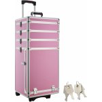 TecTake 400721 Kosmetický kufřík se 4 patry růžová umělá hmota – Zboží Mobilmania