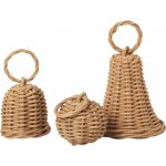 Ferm Living Vánoční ozdoby z ratanu Bell Baubles set 3 ks, přírodní barva, proutí – Hledejceny.cz
