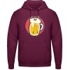 Pánská mikina s potiskem AWDis Hoodie Mikina Design Smrtka v Pivu Purpurovočervená